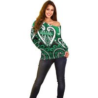 Custom Aotearoa Ngati Maniapoto Off Shoulder Sweater Maori Tribal Pattern