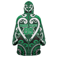 Custom Aotearoa Ngati Maniapoto Wearable Blanket Hoodie Maori Tribal Pattern