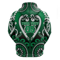 Custom Aotearoa Ngati Maniapoto Zip Hoodie Maori Tribal Pattern