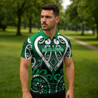 Custom Aotearoa Ngati Maniapoto Zipper Polo Shirt Maori Tribal Pattern LT05 - Polynesian Pride