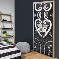Custom Aotearoa Ngati Raukawa Door Cover Maori Tribal Pattern