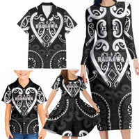 Custom Aotearoa Ngati Raukawa Family Matching Long Sleeve Bodycon Dress and Hawaiian Shirt Maori Tribal Pattern LT05 - Polynesian Pride