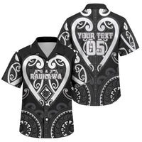 Custom Aotearoa Ngati Raukawa Family Matching Mermaid Dress and Hawaiian Shirt Maori Tribal Pattern LT05 Son's Shirt Black - Polynesian Pride