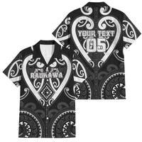 Custom Aotearoa Ngati Raukawa Family Matching Off The Shoulder Long Sleeve Dress and Hawaiian Shirt Maori Tribal Pattern LT05 Dad's Shirt - Short Sleeve Black - Polynesian Pride