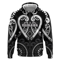 Custom Aotearoa Ngati Raukawa Hoodie Maori Tribal Pattern