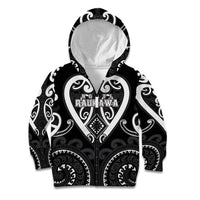 Custom Aotearoa Ngati Raukawa Kid Hoodie Maori Tribal Pattern