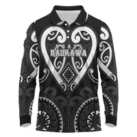 Custom Aotearoa Ngati Raukawa Long Sleeve Polo Shirt Maori Tribal Pattern