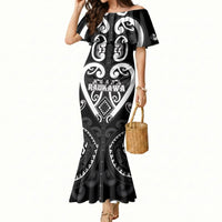 Custom Aotearoa Ngati Raukawa Mermaid Dress Maori Tribal Pattern