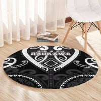 Aotearoa Ngati Raukawa Round Carpet Maori Tribal Pattern