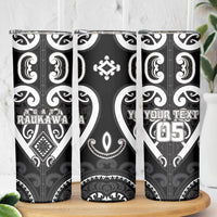 Custom Aotearoa Ngati Raukawa Skinny Tumbler Maori Tribal Pattern
