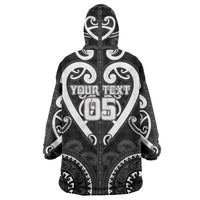 Custom Aotearoa Ngati Raukawa Wearable Blanket Hoodie Maori Tribal Pattern