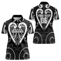 Custom Aotearoa Ngati Raukawa Women Polo Shirt Maori Tribal Pattern