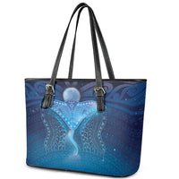 Polynesia Manta Ray Leather Tote Bag Let's The Sea Set You Free - Polynesian Pride