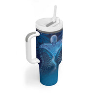 Polynesia Manta Ray Tumbler With Handle Let's The Sea Set You Free - Polynesian Pride