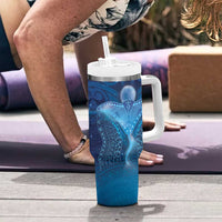Polynesia Manta Ray Tumbler With Handle Let's The Sea Set You Free - Polynesian Pride