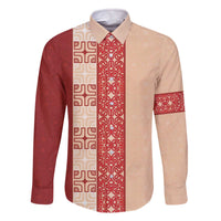 Papua New Guinea Family Matching Off The Shoulder Long Sleeve Dress and Hawaiian Shirt Oro Tapa Pattern