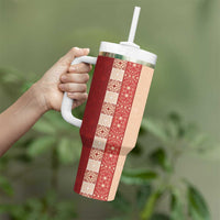 Papua New Guinea Tumbler With Handle Oro Tapa Pattern