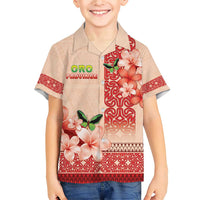 Papua New Guinea Oro Province Family Matching Short Sleeve Bodycon Dress and Hawaiian Shirt Oro Birdwing Butterfly