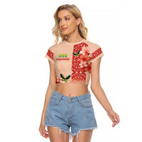 Papua New Guinea Oro Province Raglan Cropped T Shirt Oro Birdwing Butterfly