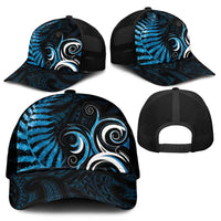 New Zealand Sea Week Mesh Trucker Cap Maori Wave Pattern Ocean Blue - Polynesian Pride