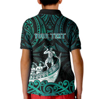 Personalised New Zealand Waka Racing Kid Polo Shirt Maori Warriors