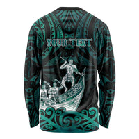 Personalised New Zealand Waka Racing Long Sleeve Shirt Maori Warriors