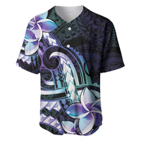 Polynesian Art Tattoo Baseball Jersey Plumeria Flowers Turquoise Gradient