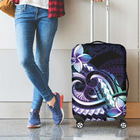 Polynesian Art Tattoo Luggage Cover Plumeria Flowers Turquoise Gradient LT05 - Polynesian Pride