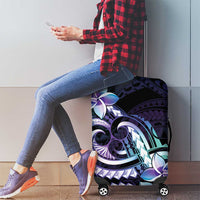 Polynesian Art Tattoo Luggage Cover Plumeria Flowers Turquoise Gradient LT05 - Polynesian Pride