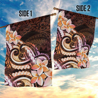 Polynesian Art Tattoo Garden Flag Plumeria Flowers Peach Gradient