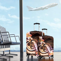 Polynesian Art Tattoo Luggage Cover Plumeria Flowers Peach Gradient LT05 - Polynesian Pride