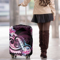 Polynesian Art Tattoo Luggage Cover Plumeria Flowers Pink Gradient LT05 - Polynesian Pride