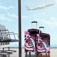 Polynesian Art Tattoo Luggage Cover Plumeria Flowers Pink Gradient LT05 - Polynesian Pride