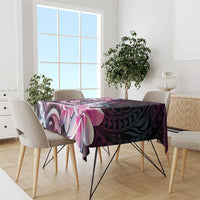 Polynesian Art Tattoo Tablecloth Plumeria Flowers Pink Gradient