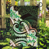 Polynesian Art Tattoo Garden Flag Plumeria Flowers Green Gradient