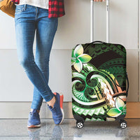 Polynesian Art Tattoo Luggage Cover Plumeria Flowers Green Gradient LT05 - Polynesian Pride