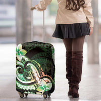 Polynesian Art Tattoo Luggage Cover Plumeria Flowers Green Gradient LT05 - Polynesian Pride