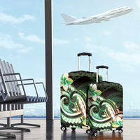 Polynesian Art Tattoo Luggage Cover Plumeria Flowers Green Gradient LT05 - Polynesian Pride