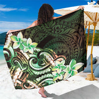 Polynesian Art Tattoo Sarong Plumeria Flowers Green Gradient