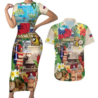 Samoa Culture Couples Matching Short Sleeve Bodycon Dress and Hawaiian Shirt Embracing The Spirit