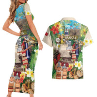 Samoa Culture Couples Matching Short Sleeve Bodycon Dress and Hawaiian Shirt Embracing The Spirit