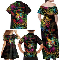 Hawaii Pride Family Matching Off Shoulder Maxi Dress and Hawaiian Shirt Aloha Is Aloha