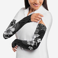 Hawaii Tapa Pattern With Black Hibiscus Arm Sleeves LT05 - Polynesian Pride