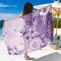 Hawaii Tapa Pattern With Violet Hibiscus Sarong LT05 One Size 44 x 66 inches Violet - Polynesian Pride