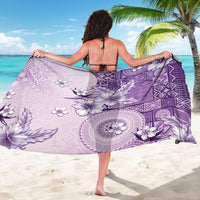 Hawaii Tapa Pattern With Violet Hibiscus Sarong LT05 - Polynesian Pride