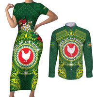 Personalized American Samoa Manua Cession Day Couples Matching Short Sleeve Bodycon Dress and Long Sleeve Button Shirt Up Up The Moa