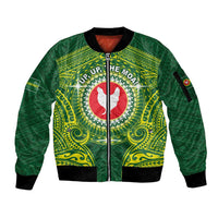 Personalized American Samoa Manua Cession Day Sleeve Zip Bomber Jacket Up Up The Moa
