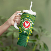 Personalized American Samoa Manua Cession Day Tumbler With Handle Up Up The Moa