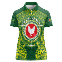 Personalized American Samoa Manua Cession Day Women Polo Shirt Up Up The Moa LT05 Female Green - Polynesian Pride