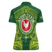 Personalized American Samoa Manua Cession Day Women Polo Shirt Up Up The Moa LT05 - Polynesian Pride